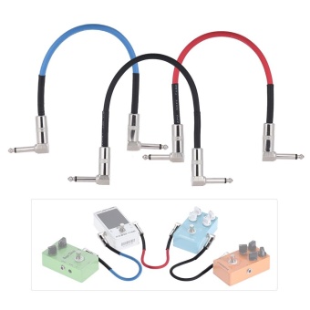 Gambar 3 pack 10 Inch Guitar Effect Pedals Pedalboard Cables Connector PVC with 6.35mm 1 4\