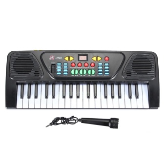 Gambar 37 Keys Music Electronic Keyboard Kid Electric Piano Organ W Mic  Adapter Black   intl