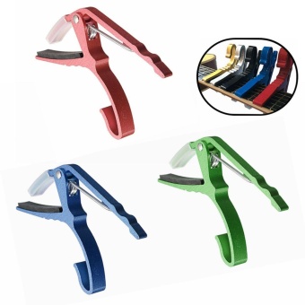 Gambar 3PCS Guitar Capo Clamp for Electric Acoustic Folk Tuba Guitar Quick Trigger Release (Red + Blue + Green)   intl