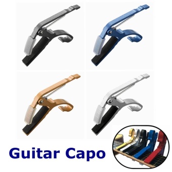 Gambar 4PCS Guitar Capo Clamp for Electric Acoustic Folk Tuba Guitar Quick Trigger Release (Black + Blue + Gold + Silver)   intl