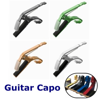 Gambar 4PCS Guitar Capo Clamp for Electric Acoustic Folk Tuba Guitar Quick Trigger Release (Black + Green + Gold + Silver)   intl