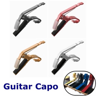 Gambar 4PCS Guitar Capo Clamp for Electric Acoustic Folk Tuba Guitar Quick Trigger Release (Black + Red + Gold + Silver)   intl