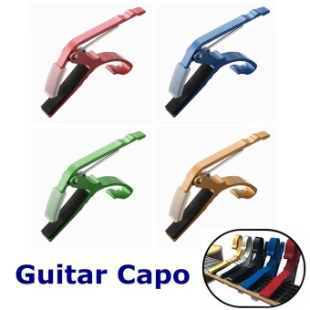 Gambar 4PCS Guitar Capo Clamp for Electric Acoustic Folk Tuba Guitar Quick Trigger Release (Red + Blue + Green + Gold)   intl