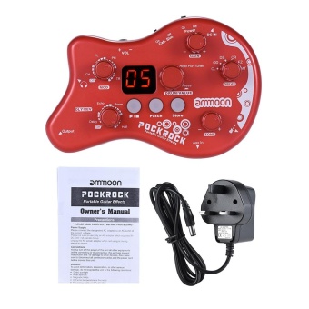 Gambar ammoon PockRock Portable Guitar Multi effects Processor Effect Pedal 15 Effect Types 40 Drum Rhythms Tuning Function with Power Adapter UK   intl