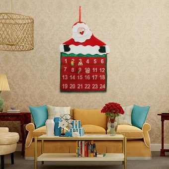 Gambar Christmas Calendars Fabric Xmas Advent Countdown Calendar FunChristmas Santa Claus Decorations   intl