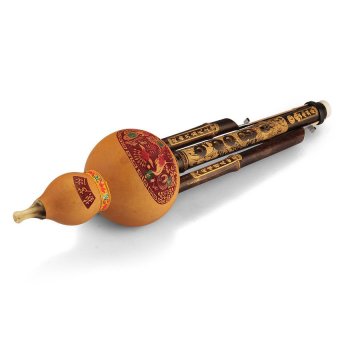 Gambar CTO Chinese Hulusi Gourd Cucurbit Flute Bb Yunnan Ethnic Instrument with Gift Box