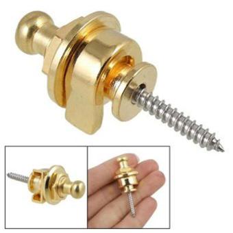 Gambar cusepra Screw Type Nickel Plated Metal Security Strap Lock GuitarRepair Parts,Gold