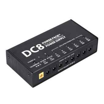 Gambar DC8 Portable Guitar Effects Power Supply 8 Isolated Outputs 6 Way 9V 2 Way Adjustable 9V 12V 18V Switching Stabilized Voltage with Anallobar AC100 240V