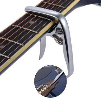 Gambar eno EGC5 Premium Zinc Alloy Guitar Capo with Rounded Unique Pin Extractor for Acoustic Electric Folk Guitar Bass Ukelele Banjo Mandolin Silver   intl