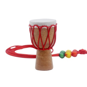 Gambar Handmade Dejembe African Drum Necklace Percussion InstrumentAccessories Wood Color with Red Wire   intl