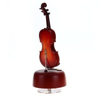 Gambar HKS Rotating Music Musical Box with Violin Wood Metal Gift Box  Intl