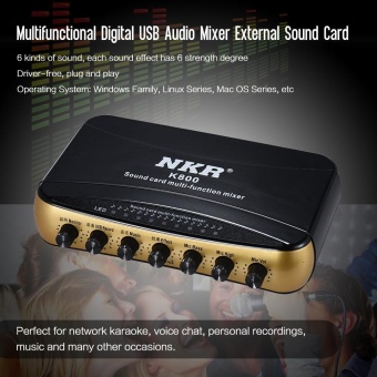 Gambar Multifunctional Digital USB Audio Mixer External Sound Card Network Online Recording Singing Device with USB   Audio Cable for Karaoke Studio Home Music Entertainment   intl