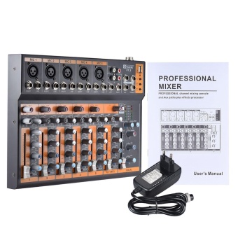 Gambar Portable 7 Channel Mic Line Audio Mixer Mixing Console 3 band EQUSB Interface 48V Phantom Power with Power Adapter   intl