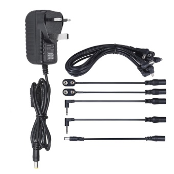 Gambar Power Supply Adapter 9V DC 2000 mA for Guitar Bass Effect with 8 Way Daisy Chain Spliter Lead Chord Cable   2pcs Clip Converter   2pcs 3.5mm Convector   1pcs Reverse Polarity Cable   intl