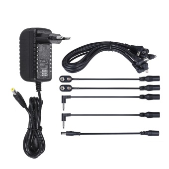 Gambar Power Supply Adapter 9V DC 2000 mA for Guitar Bass Effect with 8 Way Daisy Chain Splitter Lead Chord Cable   2pcs Clip Converter   2pcs 3.5mm Convector   1pcs Reverse Polarity Cable   intl