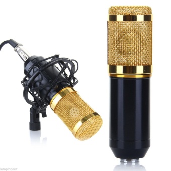 Gambar Pro Audio dinamis BM800 profesional kondensor mikrofon Mic + Shock Mount