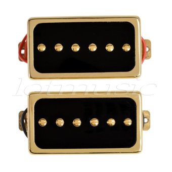 Gambar Single Coil Pickups Bridge and Neck Set for Les Paul LP ElectricGuitar Parts Replacement Black with Gold Frame   intl