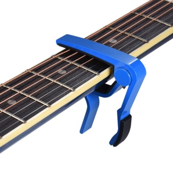 Gambar Single Handed Quick Change Capo Aluminum Alloy for 6 string Acoustic Folk Classical Electric Guitar Ukelele Blue   intl