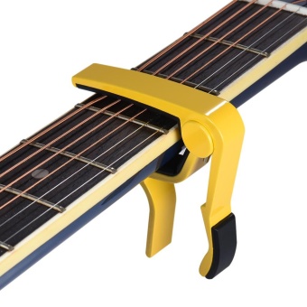 Gambar Single Handed Quick Change Capo Aluminum Alloy for 6 string Acoustic Folk Classical Electric Guitar Ukelele Yellow   intl