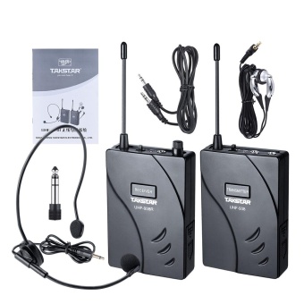 Gambar TAKSTAR UHF 938 Wireless Acoustic Transmission System (Transmitter + Receiver) 50m Effective Range with Lavalier Microphone Earphone 3.5mm to 3.5mm Conversion Cable 6.35mm Adapter   intl