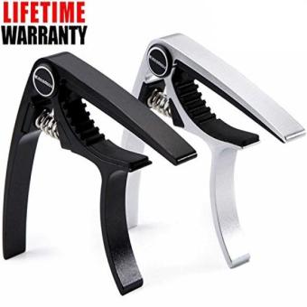 Gambar WINGO tring Single handed Guitar Capo For Acoustic Electric Guitar   2 Pack of Black   Silver