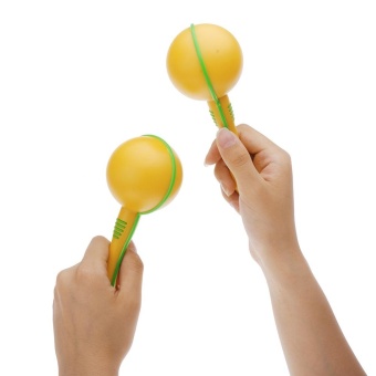 Gambar Yellow Plastic Egg Maraca Musical Early Educational Rhythm Toy Tool for Baby Kid Child   intl