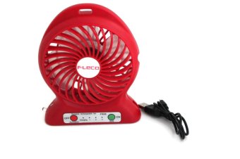 Gambar FLECO F95B Mini USB Fan 3 Speed with Power Bank Function  Merah