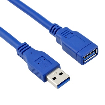 Gambar 0.3M USB 3.0 A Male To A Female Extension Cable (Blue)   intl