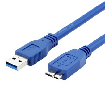 Gambar 0.3M USB 3.0 A Male To Micro B Male Cable for Hard Drive (Blue)   intl