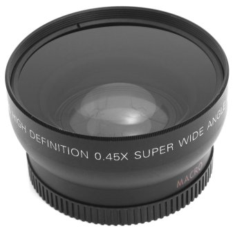 Gambar 0.45 x 52 mm Super sudut lebar lensa makro untuk Nikon 18 55 mm55 200 mm 50 mm (Hitam)