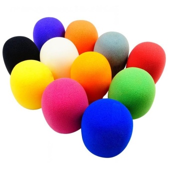 Gambar 10 Pack Colors Colorful Handheld Stage Microphone Windscreen FoamMic Cover NEW intl