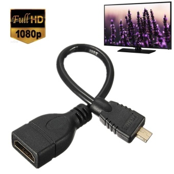 Gambar 1080P Micro HDMI Male to HDMI Female 19Pin Cable Adapter Converter Convertor   intl