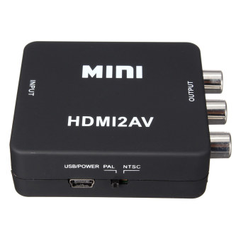 Gambar 1080P mini HDMI untuk RCA dari audio video AV CVBS TV HD Video Player VHS DVD konverter adaptor