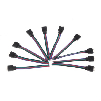 Gambar 10Pcs RGB 4Pin Male Connector Wire Terminal Cable For RGB LED Strip 5050 3528   intl