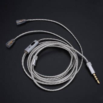 Gambar 120cm 3.5mm Earphone Cable Line DIY with Mic For SennheiserIE80 Shure SE215   intl