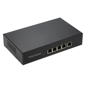 Gambar 1+4 Ports 10 100Mbps PoE Switch Injector Power over Ethernet IEEE 802.3af for Cameras AP VoIP Built in Power Supply   intl