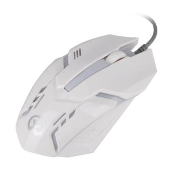 Harga Penawaran 1600 dpi USB LED warna-warni kabel optik 3D Gaming Mouse (putih) - International Pencari Harga