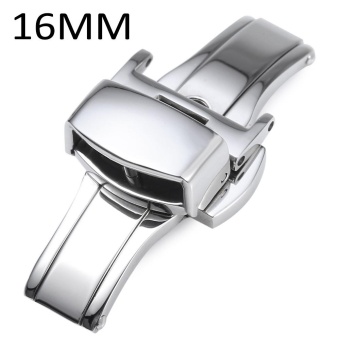 Gambar 16MM Stainless Steel Watch Buckle Deployment Butterfly Clasp   intl