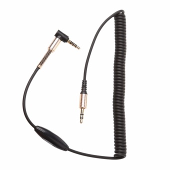 Gambar 1M 90 Degree Right Angle 3.5MM Jack Male To Male Retractable AudioAux Cable   intl