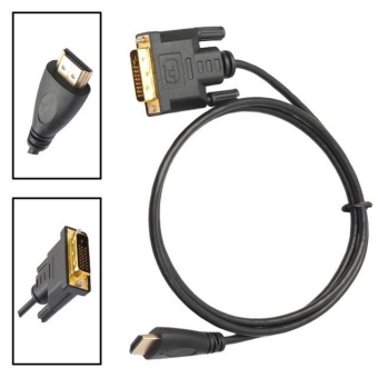 Gambar 1M HDMI To DVI Male Cable Mutual DVI D Male to HDMI Convert for HDTV HD   intl