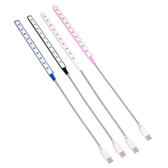 Gambar 1PCS Flexible Metal Tube White Light 10 LED USB Lamp Light forComputer Reading Notebook PC (Ramdon color)   intl