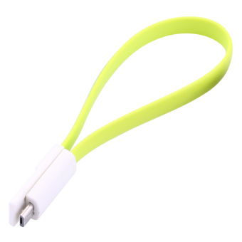 20 cm Magnet pipih pendek kabel Data Micro USB Charger untuk iPhone Android telepon (hijau) - International  