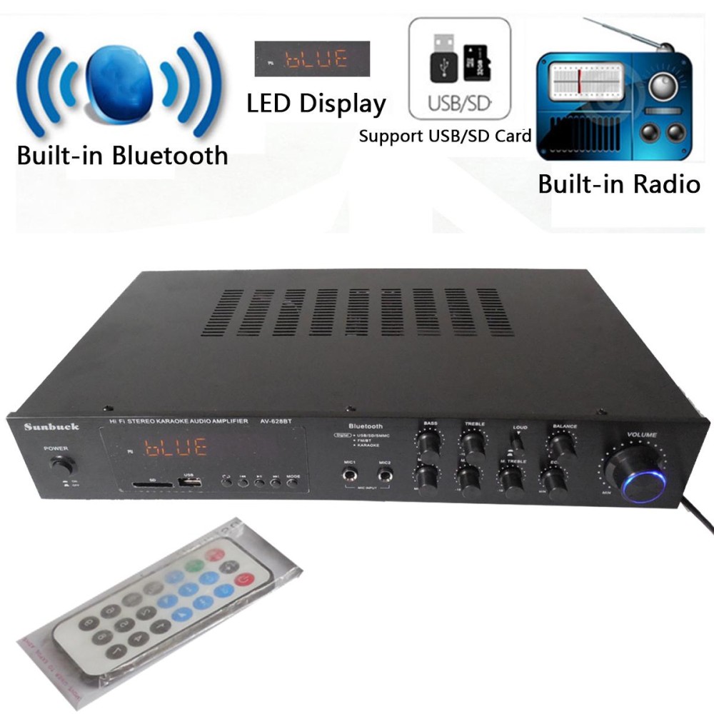 220V 1120W 4 ohm 5CH Bluetooth4.0 Stereo AV Surround Amplifier+RC karaoke Cinema - intl