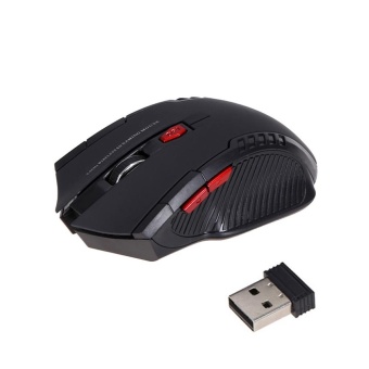 Gambar 2.4GHz 1600DPI Wireless Optical Mouse USB Scroll Mice for TabletLaptop BK intl