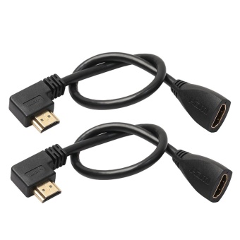Gambar 2pcs 0.3m HDMI Female to Left 90 Degree Male Cable 1.4V for PS4 TVDVD   intl
