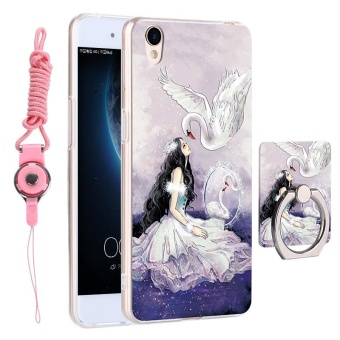 Gambar 3 in 1 Cute Phone Case 3D Relief Pattern Back Cover for OPPOA37 NEO9 with Phone Lanyard Ring Holder Kickstand   intl