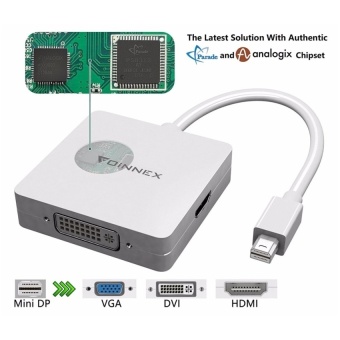 Gambar 3 in 1 Mini DisplayPort 1.2 to HDMI DVI VGA Adapter ThunderboltCompatible Adaptor Converter.For Apple Macbook.MacMini.Surfacetablets and laptops with a Mini DP to HDTV.Projector  intl