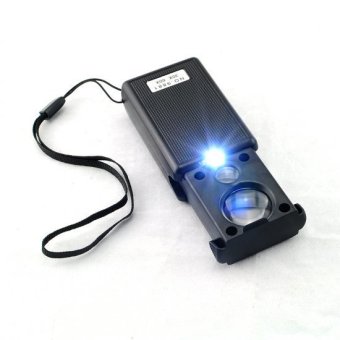 Gambar 30X and 60X Mini Illuminated Jewelers Loupe Magnifier with LED UVLights(not defined)