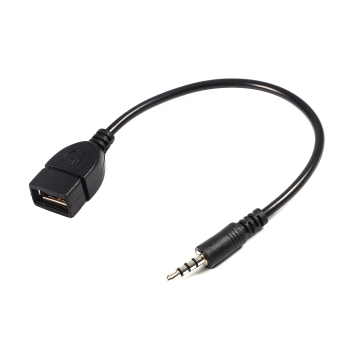 3,5 mm Audio Jack USB Male untuk perempuan OTG kabel adaptor konverter (hitam) - International  