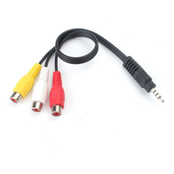 Gambar 3.5 mm Male aux steker untuk 3 kabel komposit RCA dari AV Stereo Audio perempuan kabel adaptor